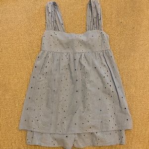 Urban Outfitters Light Blue Eyelit Romper